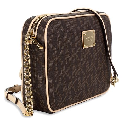 michael kors crossbody jet set brown|michael kors large jet set.